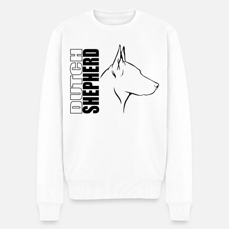 BERGER HOLLANDAIS Profil Chiens Wilsigns - Pull Premium bio Homme - blanc