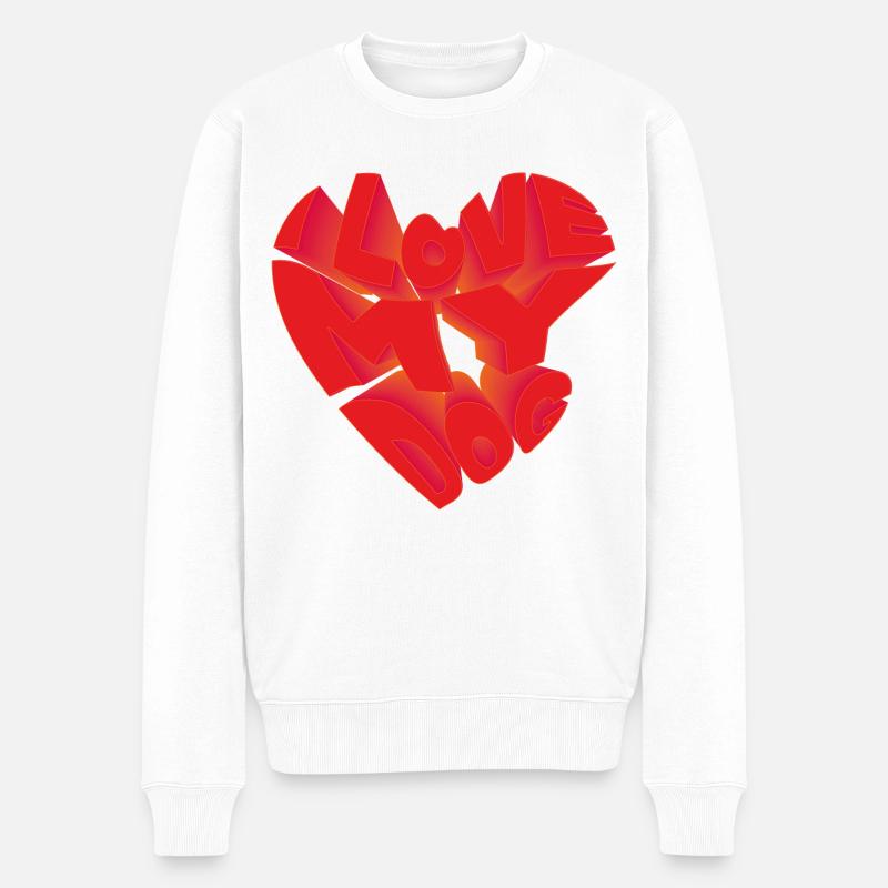 I love my dog. - Männer Premium Bio Pullover - Weiß
