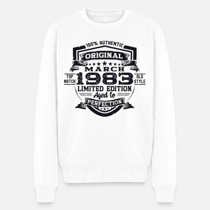 40e anniversaire Mann Original March Né en 1983 - Pull Premium bio Homme - blanc