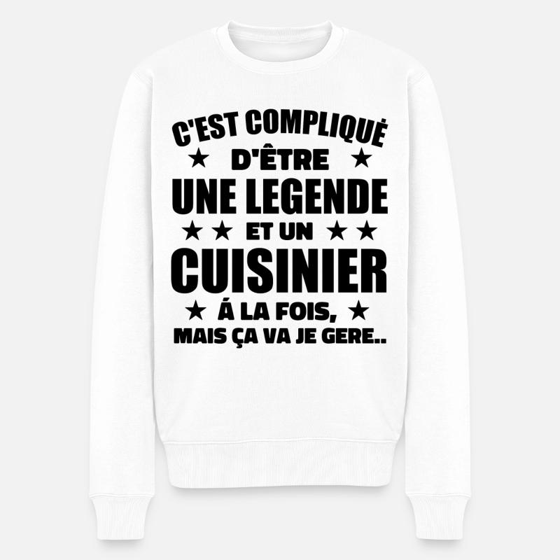 Legend & Cook Cook Geschenkidee - Männer Premium Bio Pullover - Weiß