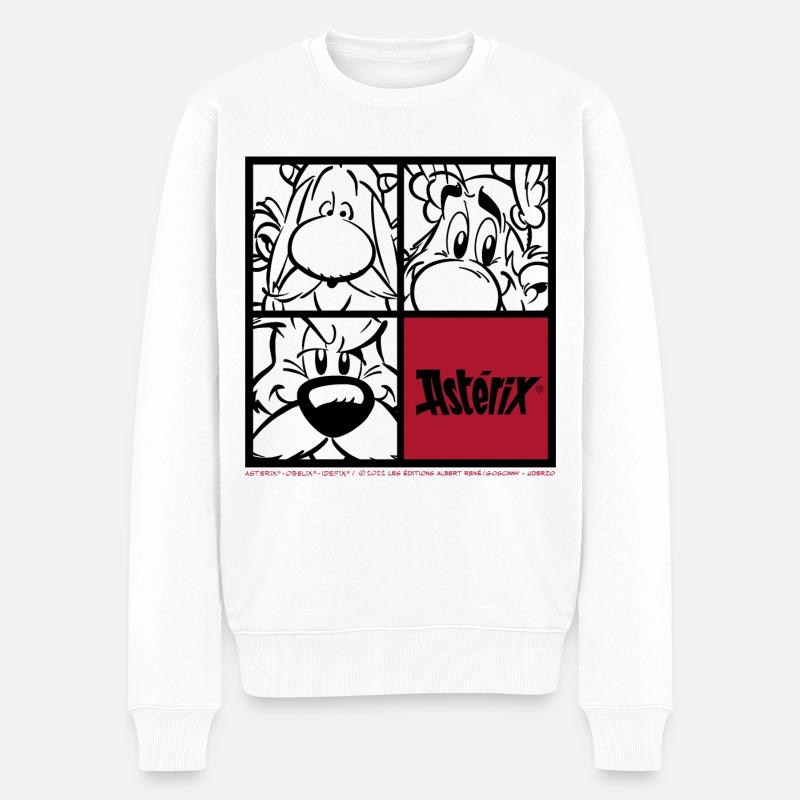 Asterix & Obelix & Idefix Porträt - Männer Premium Bio Pullover - Weiß