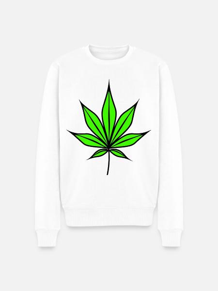 Hemp Leaf Weed Hemp Symbol - Men's Premium Organic Jumper - white