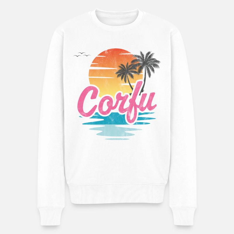 Korfu - Männer Premium Bio Pullover - Weiß