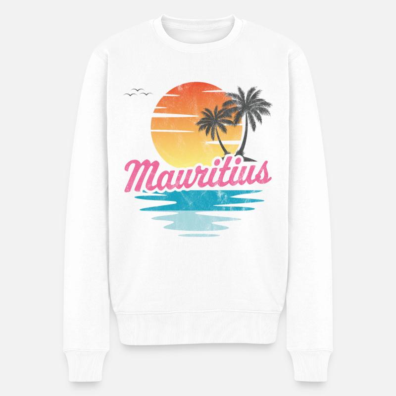 Mauritius - Männer Premium Bio Pullover - Weiß