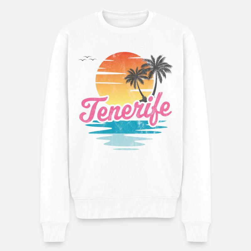 Teneriffa - Männer Premium Bio Pullover - Weiß