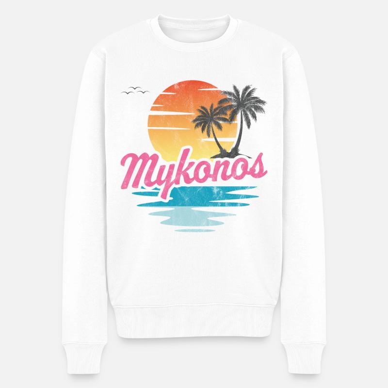 Mykonos - Männer Premium Bio Pullover - Weiß