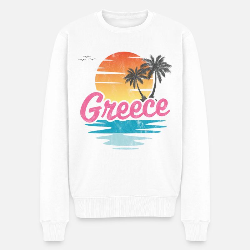 Grèce - Pull Premium bio Homme - blanc