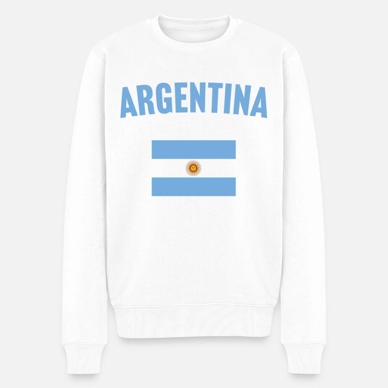 Argentinien Flagge - Männer Premium Bio Pullover - Weiß