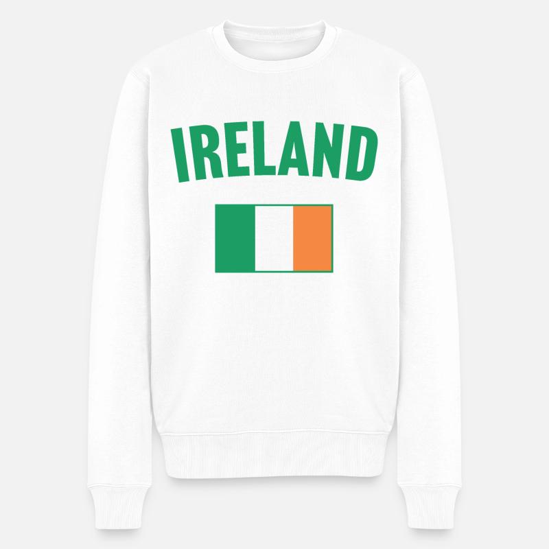 Irland Flagge - Männer Premium Bio Pullover - Weiß