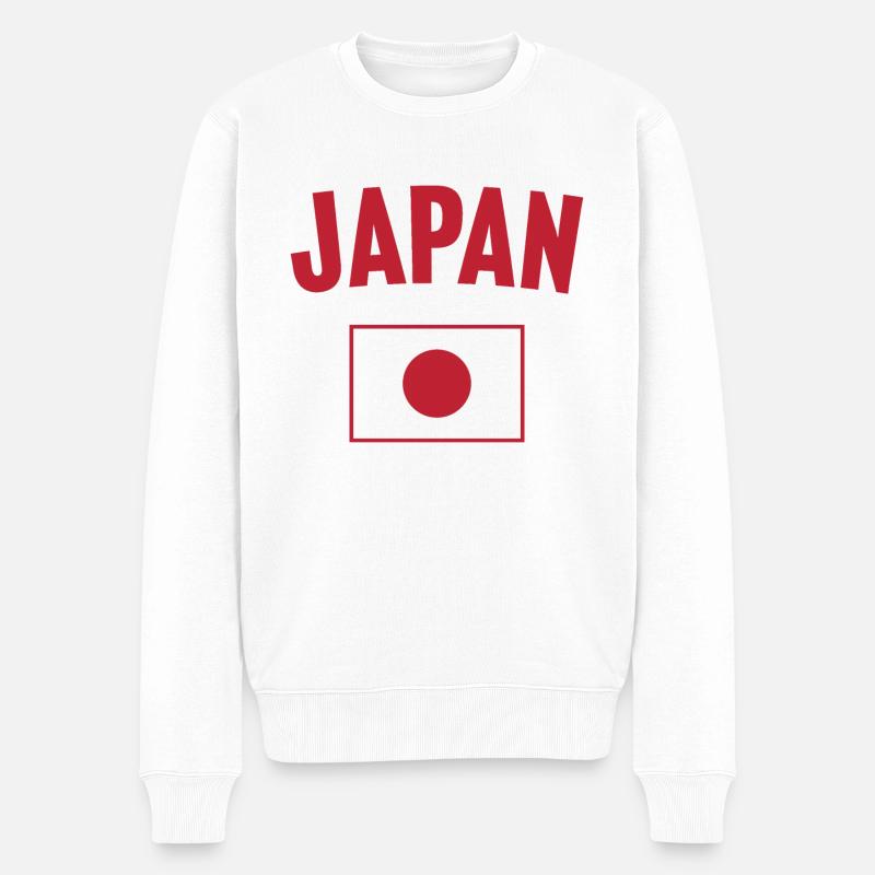 Japanische Flagge - Männer Premium Bio Pullover - Weiß