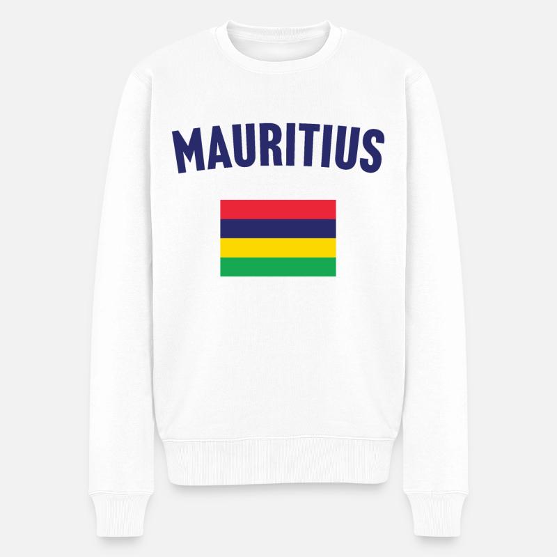 Drapeau de l’île Maurice - Pull Premium bio Homme - blanc
