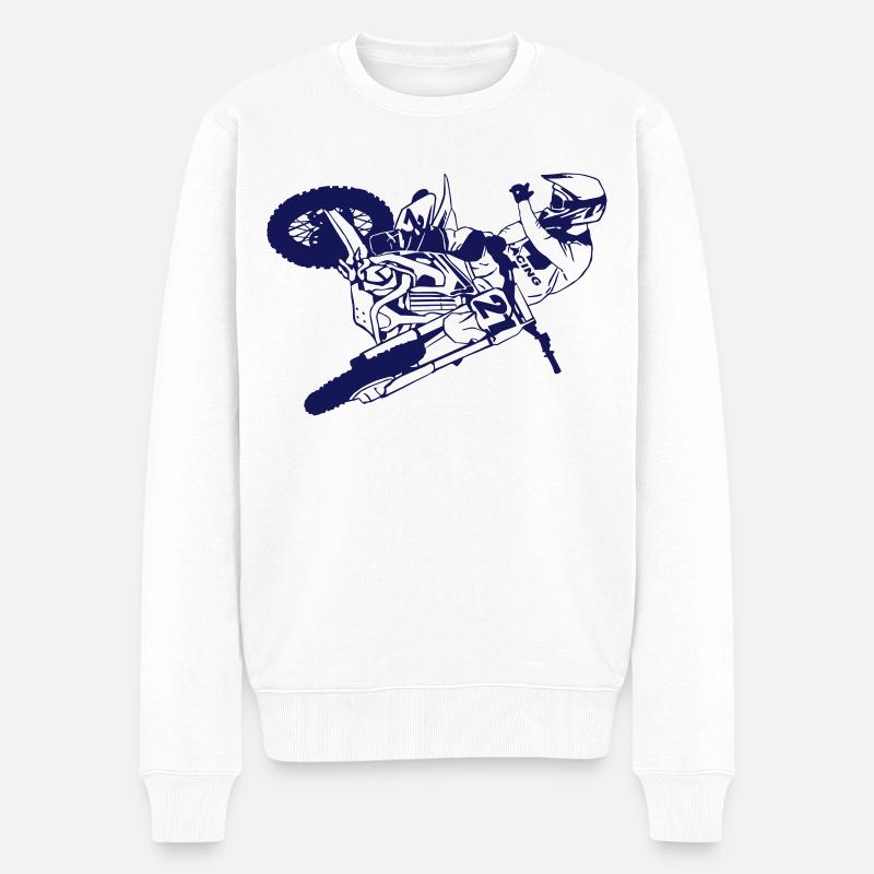 Moto Cross - motocross - Männer Premium Bio Pullover - Weiß
