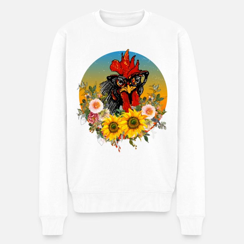 Süße Henne - Männer Premium Bio Pullover - Weiß