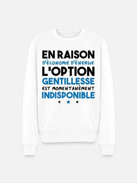 Option gentillesse indisponible - Pull Premium bio Homme - blanc