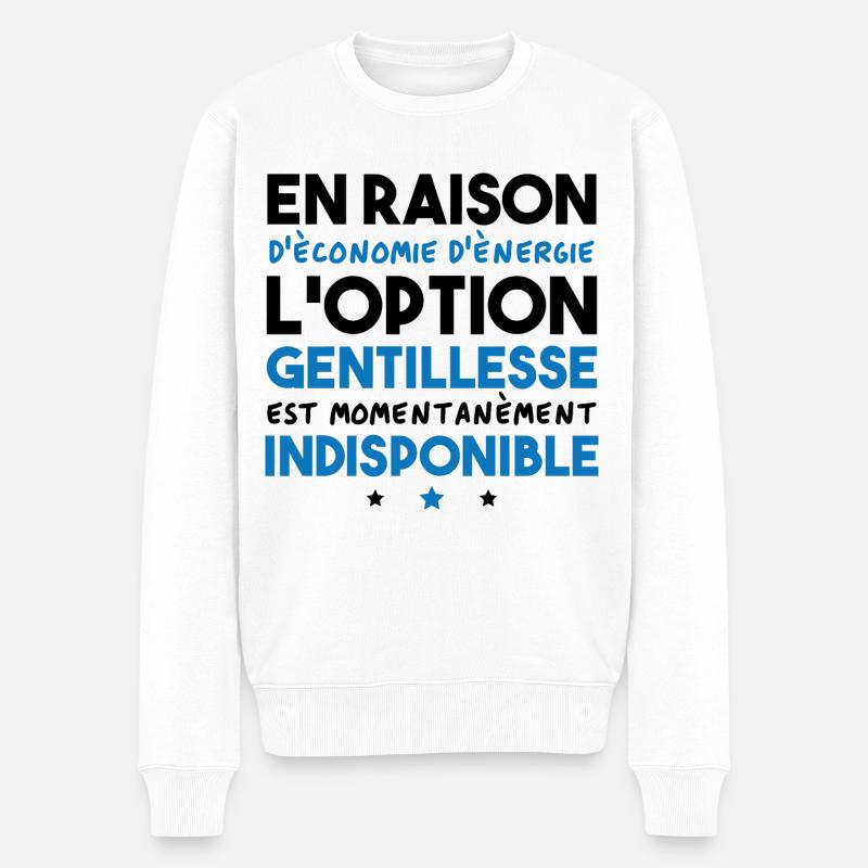 Option gentillesse indisponible - Pull Premium bio Homme - blanc