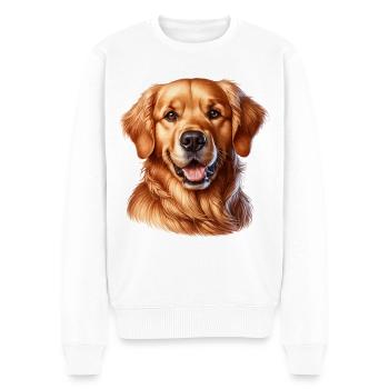 Golden Retriever - Men's Premium Organic Jumper - white - Front - Thijin (182cm)