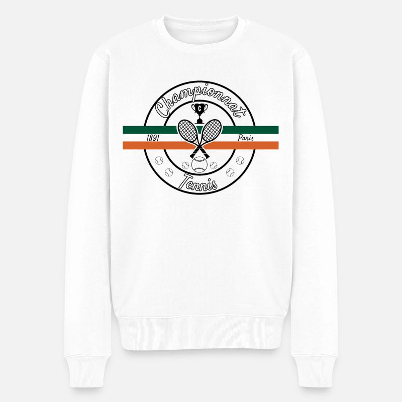 Tennis Championnat Meisterschaft Paris - Männer Premium Bio Pullover - Weiß
