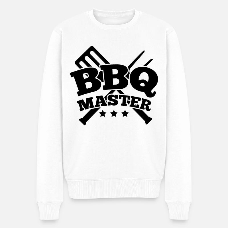 BBQ Meister - Männer Premium Bio Pullover - Weiß
