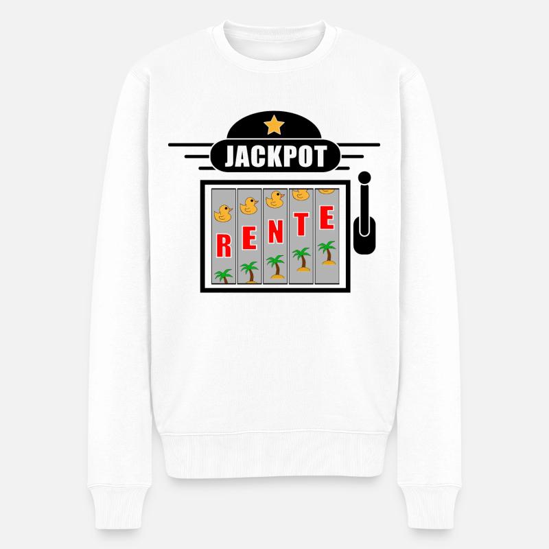 Rente Casino - Männer Premium Bio Pullover - Weiß