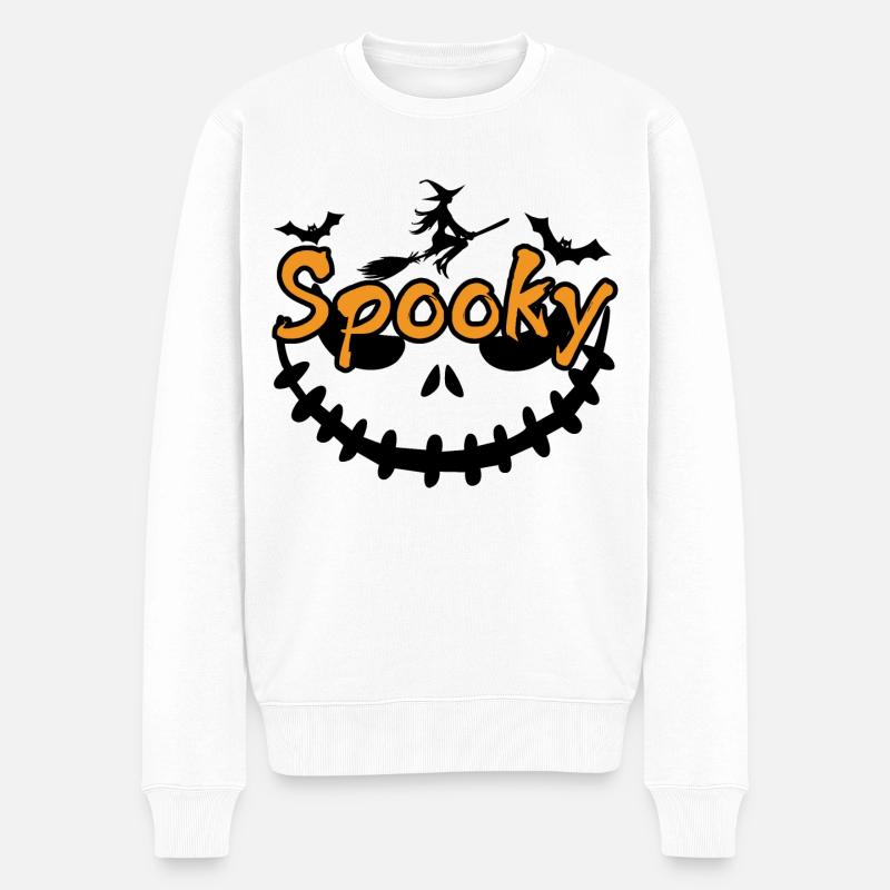 Spooky - Männer Premium Bio Pullover - Weiß