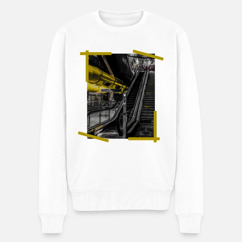 Poster Gare - Pull Premium bio Homme - blanc