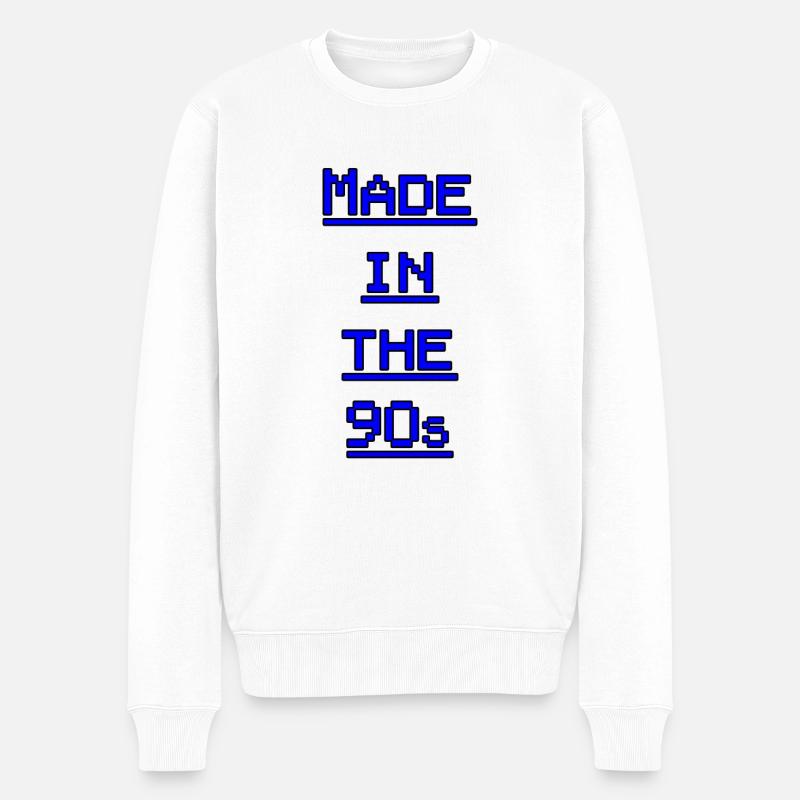 Made90s bleu - Pull Premium bio Homme - blanc