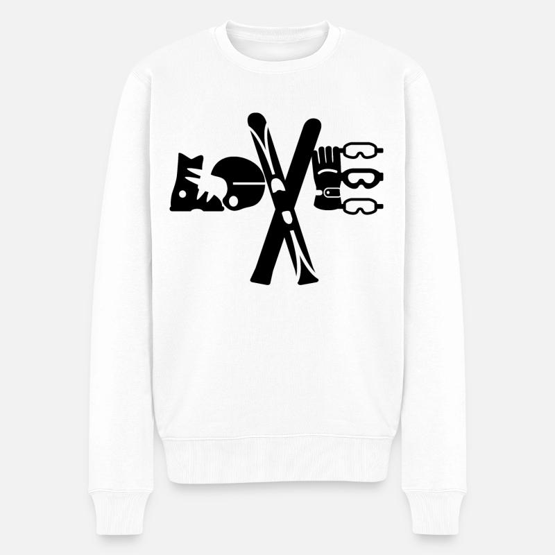 Love Ski - Männer Premium Bio Pullover - Weiß