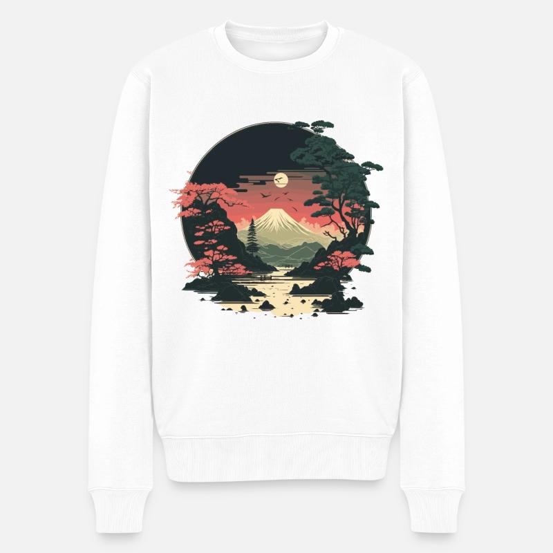 Fujisan - Männer Premium Bio Pullover - Weiß