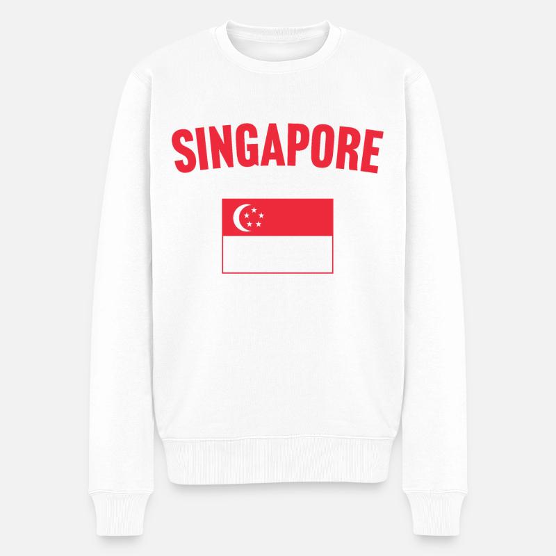 Drapeau de Singapour - Pull Premium bio Homme - blanc