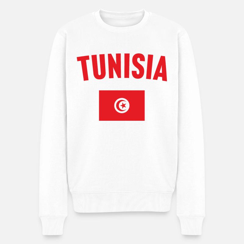 Drapeau de la Tunisie - Pull Premium bio Homme - blanc