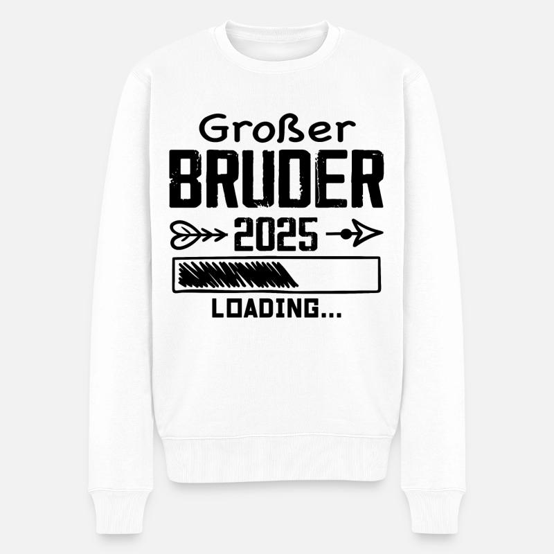 Großer Bruder 2025 - Männer Premium Bio Pullover - Weiß
