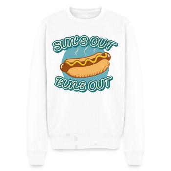 Sun’s Out Buns Out - Men's Premium Organic Jumper - white - Front - Thijin (182cm)