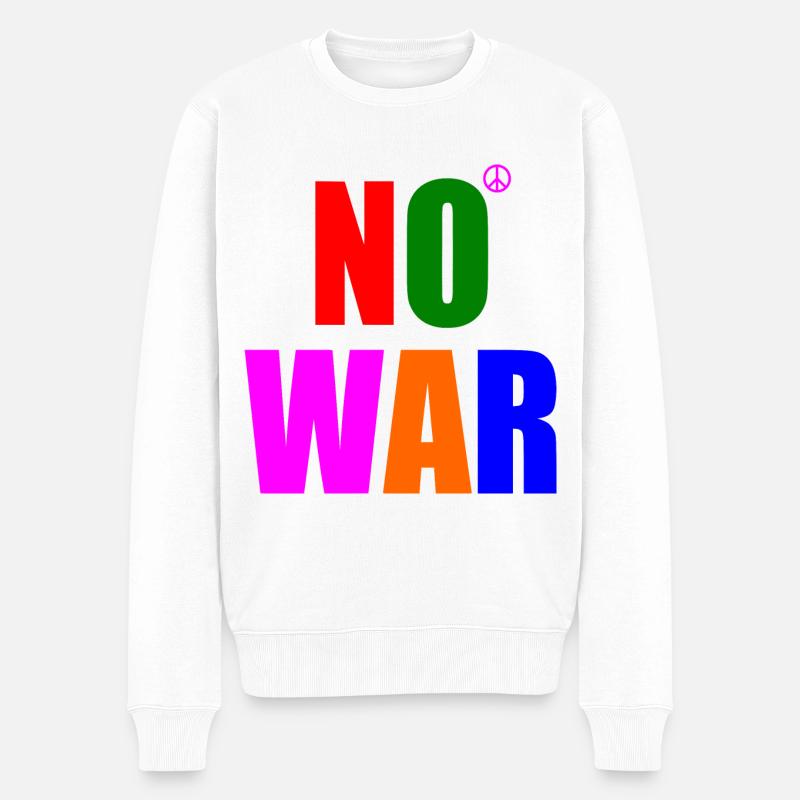 No war - Pull Premium bio Homme - blanc