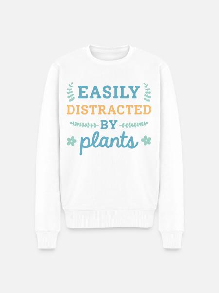Easily Distracted By Plants - Men's Premium Organic Jumper - white