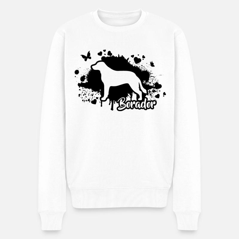 BORADOR Chiens Chien Wilsigns - Pull Premium bio Homme - blanc