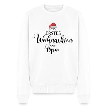 Erstes Weihnachten als Opa - Männer Premium Bio Pullover - Weiß - Vorne - Thijin (182cm)