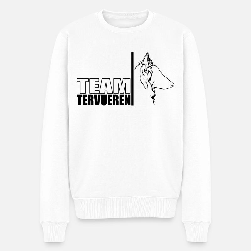 TEAM Tervueren Chien Chien Wilsigns - Pull Premium bio Homme - blanc