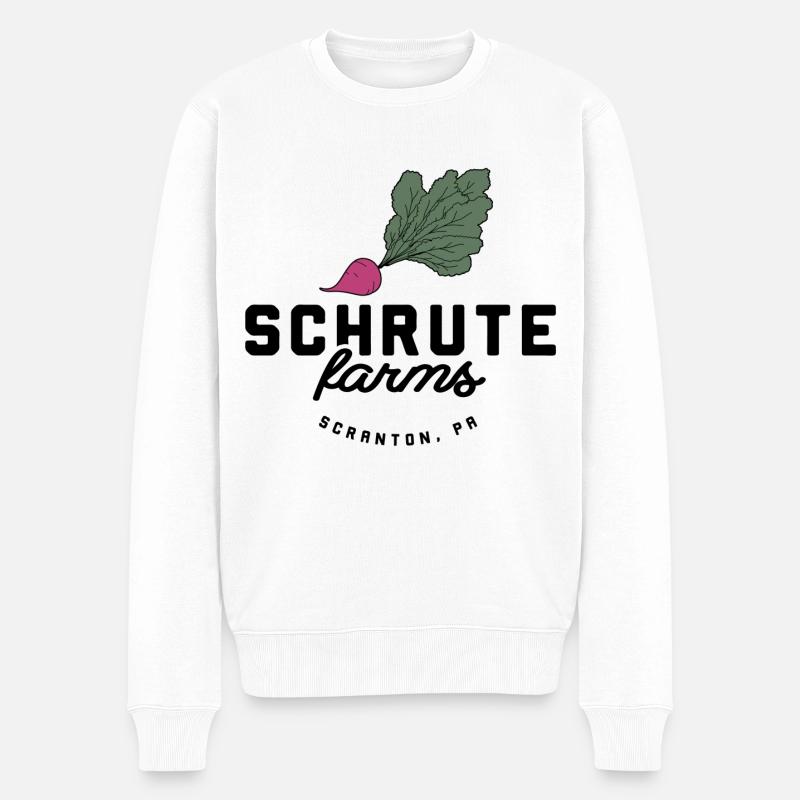 Schrute Bauernhöfe - Männer Premium Bio Pullover - Weiß