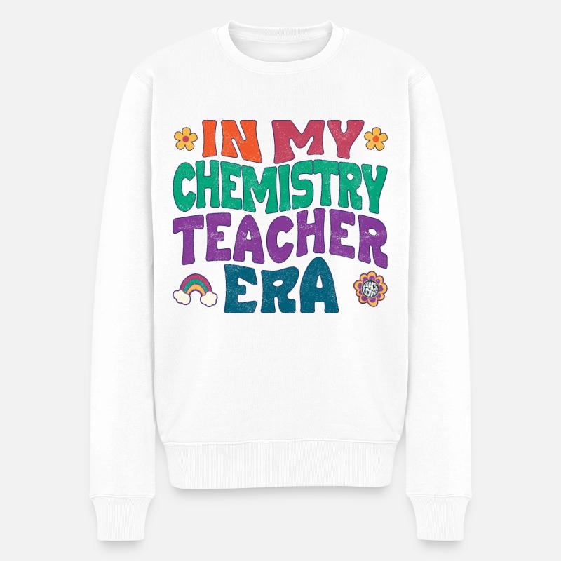 in my chemistry teacher era - Männer Premium Bio Pullover - Weiß