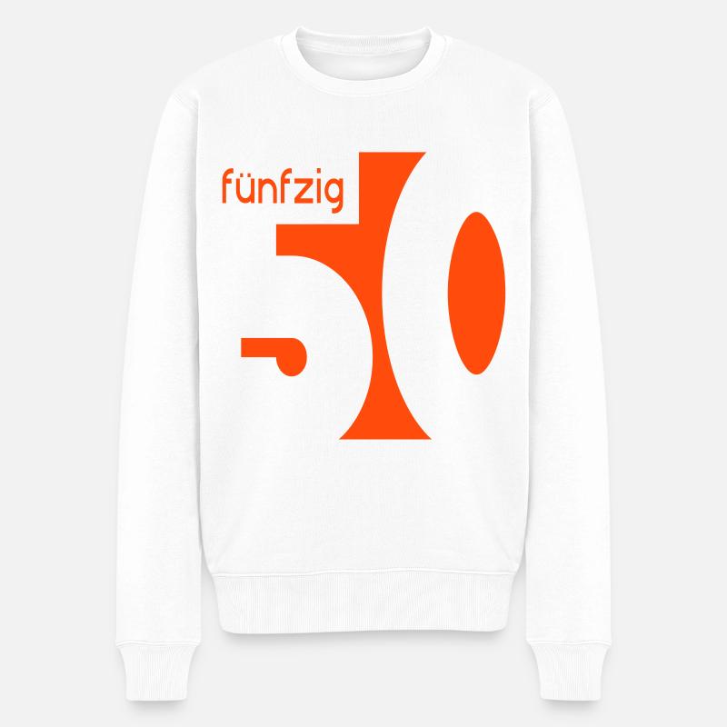 50. Geburtstag - Männer Premium Bio Pullover - Weiß
