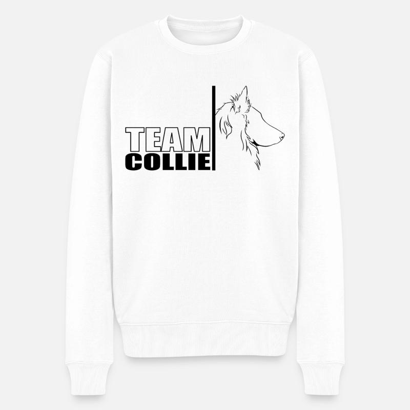 TEAM Collie Langhaar Hunde Hund Wilsigns - Männer Premium Bio Pullover - Weiß