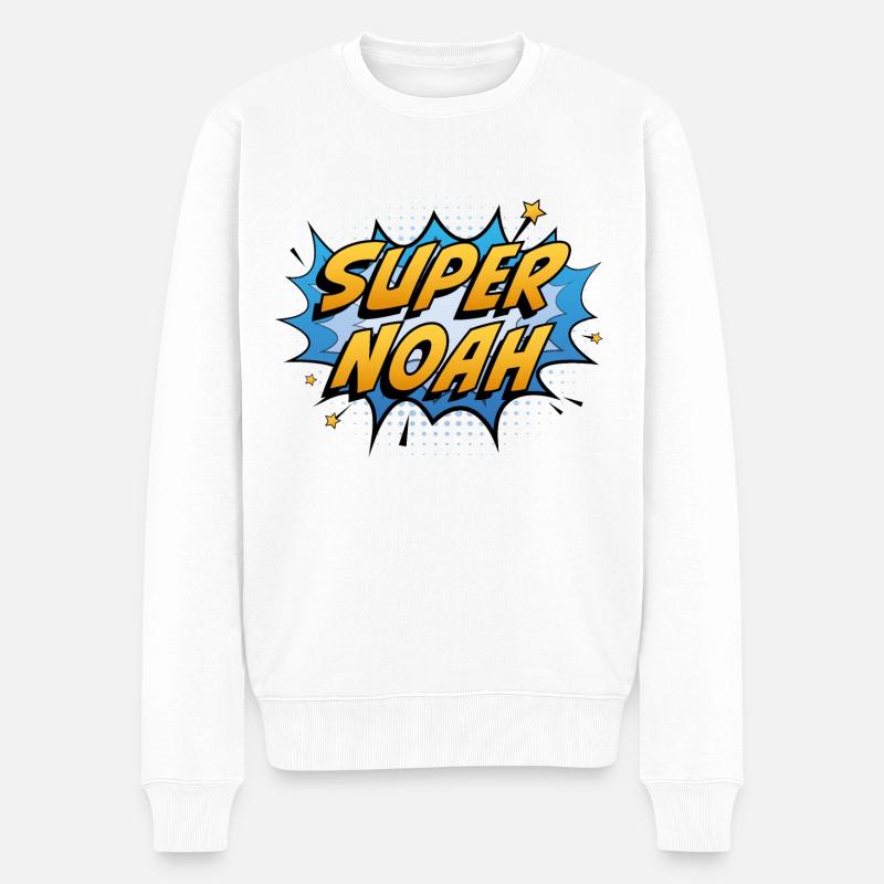 Super Noah - Männer Premium Bio Pullover - Weiß