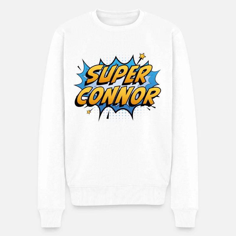 Super Connor - Männer Premium Bio Pullover - Weiß