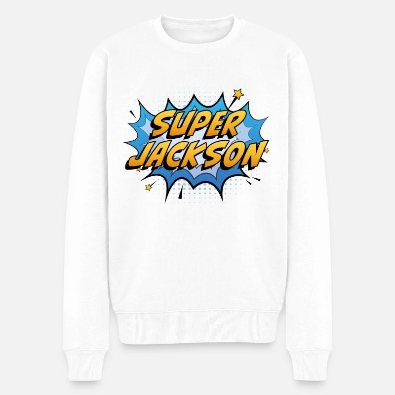 Super Jackson - Männer Premium Bio Pullover - Weiß