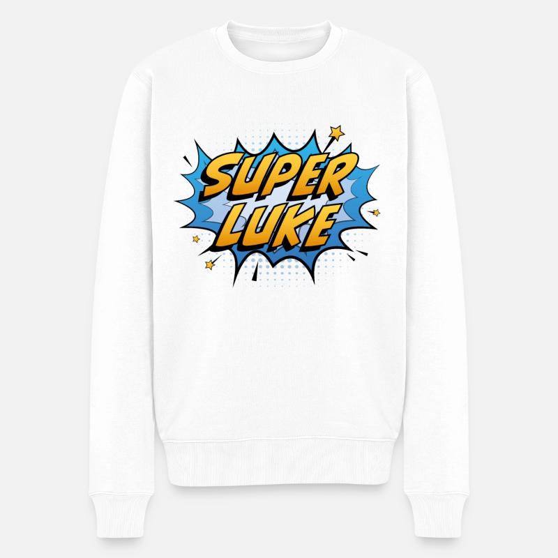 Super Lukas - Männer Premium Bio Pullover - Weiß