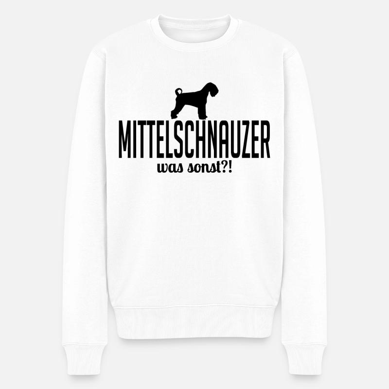 Mittelschnauzer was sonst Hundespruch Hunde - Männer Premium Bio Pullover - Weiß