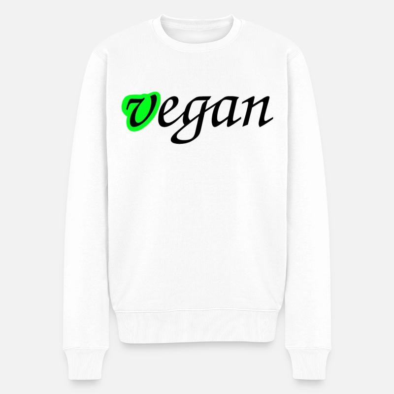 Le végétalien commence vert - Pull Premium bio Homme - blanc