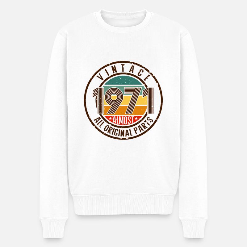 1971 - Männer Premium Bio Pullover - Weiß