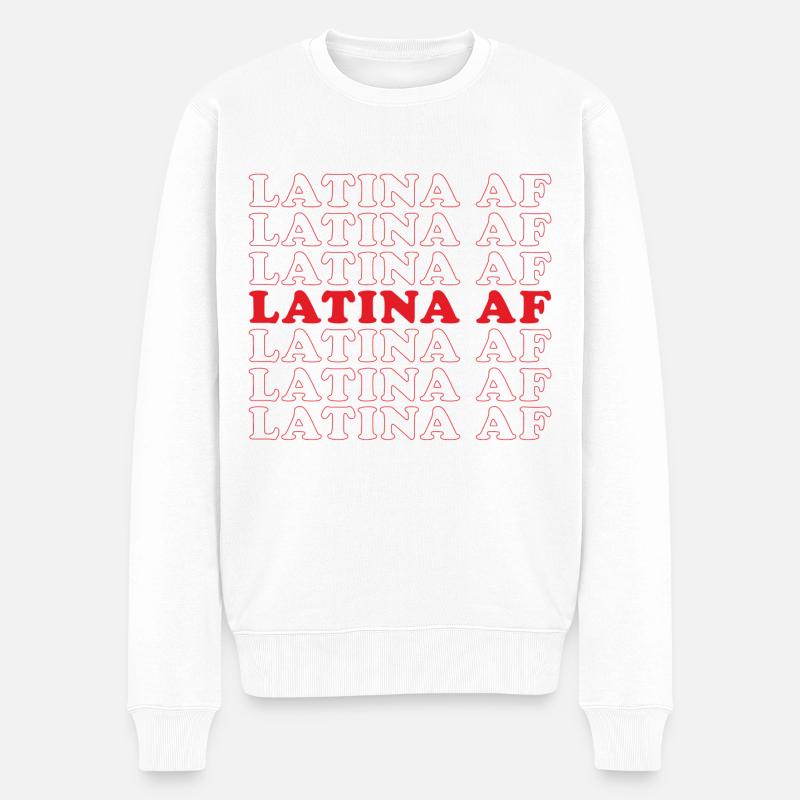 Latina Af - Männer Premium Bio Pullover - Weiß