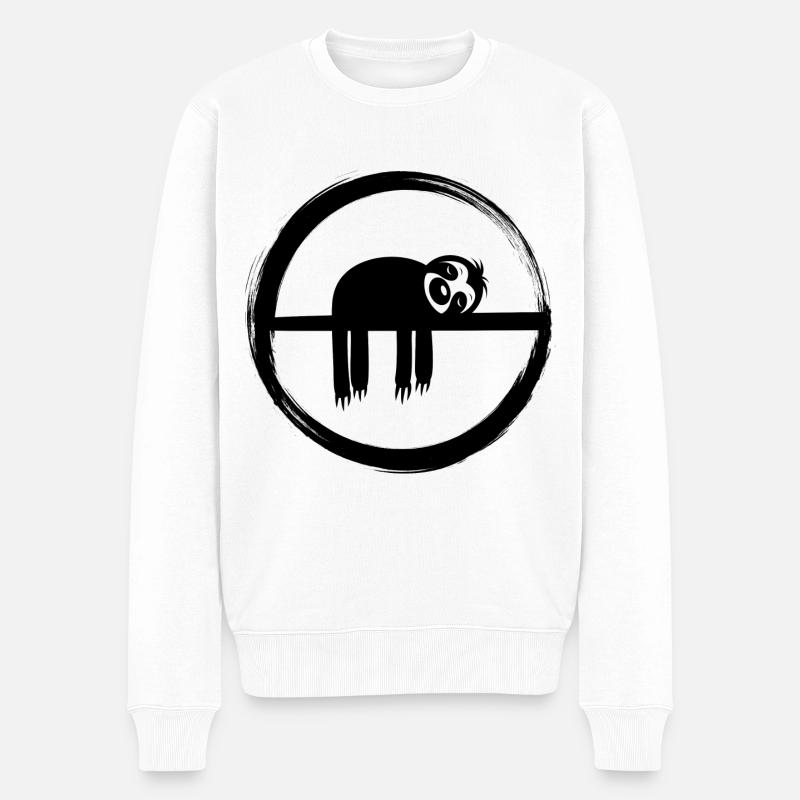 Paresseux Se détendre Relaxant - Pull Premium bio Homme - blanc